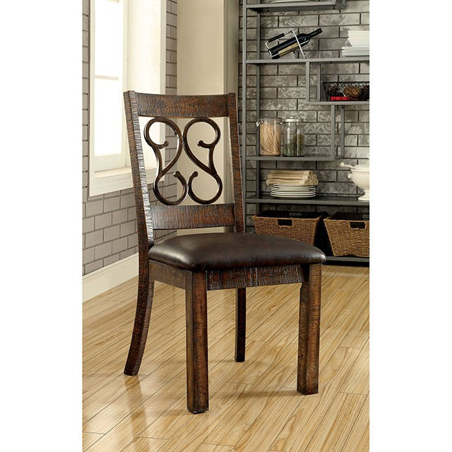 PAULINA Rustic Walnut Dining Table - U&U Home Budget Furniture (Carteret, NJ)