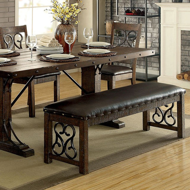 PAULINA Rustic Walnut Dining Table - U&U Home Budget Furniture (Carteret, NJ)