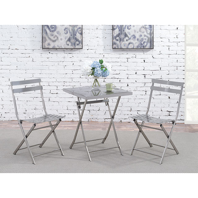 Lilah Stainless Folding Table - U&U Home Budget Furniture (Carteret, NJ)