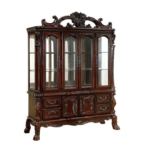 MEDIEVE Cherry Hutch & Buffet, Cherry - U&U Home Budget Furniture (Carteret, NJ)