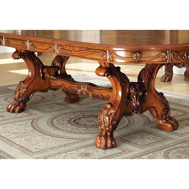 Medieve Antique Oak Dining Table - U&U Home Budget Furniture (Carteret, NJ)