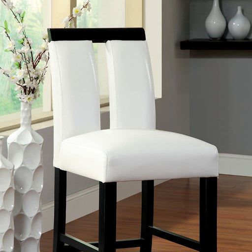LUMINAR II Black/White Counter Ht. Chair (2/CTN) - U&U Home Budget Furniture (Carteret, NJ)