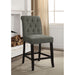 Izzy Gray/Antique Black Counter Ht. Chair, Gray (2/CTN) - U&U Home Budget Furniture (Carteret, NJ)