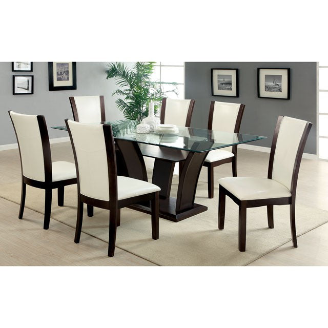 Manhattan I Dark Cherry/White Side Chair, White (2/CTN) - U&U Home Budget Furniture (Carteret, NJ)