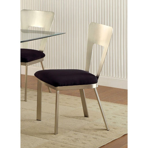 NOVA Silver/Black Side Chair (2/CTN) - U&U Home Budget Furniture (Carteret, NJ)