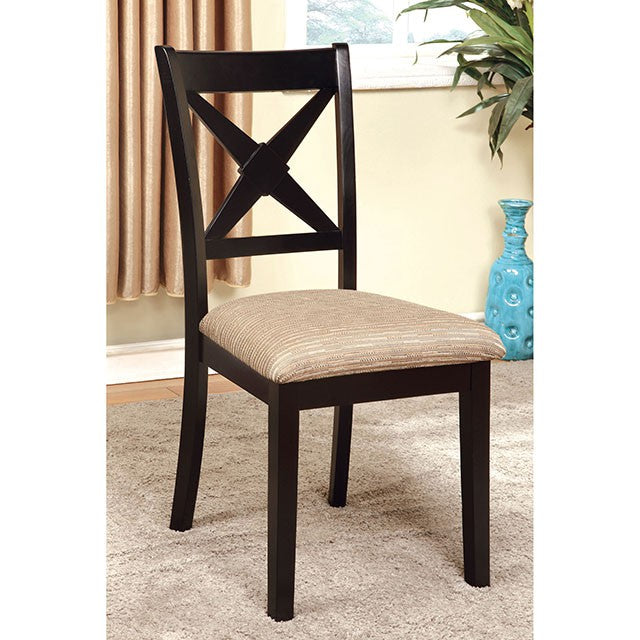 Liberta Dark Oak/Black Dining Table - U&U Home Budget Furniture (Carteret, NJ)