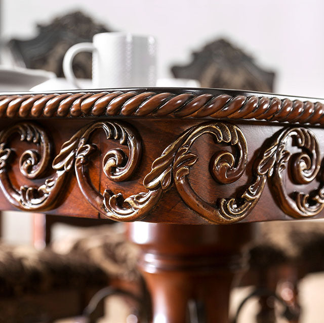 Lucie Brown Cherry Dining Table - U&U Home Budget Furniture (Carteret, NJ)