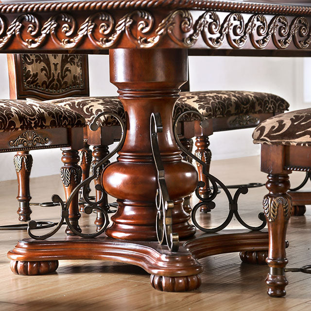 Lucie Brown Cherry Dining Table - U&U Home Budget Furniture (Carteret, NJ)