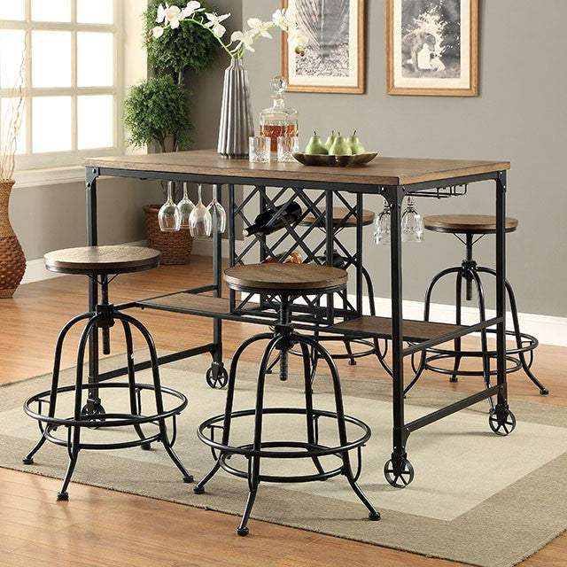 SILVIA I Medium Oak Counter Ht. Stool (2/CTN) - U&U Home Budget Furniture (Carteret, NJ)