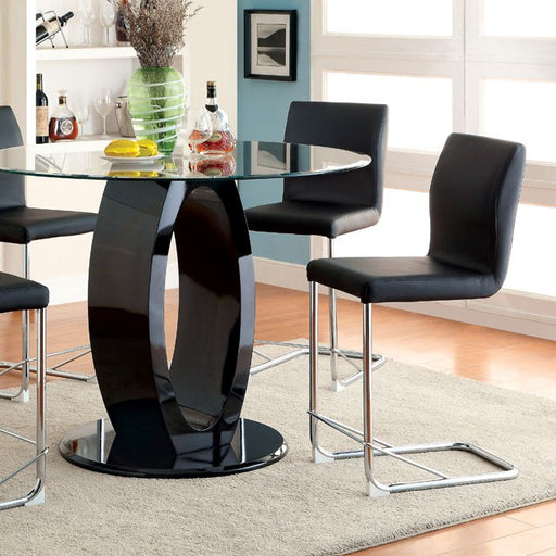 LODIA II Black Round Counter Ht. Table - U&U Home Budget Furniture (Carteret, NJ)