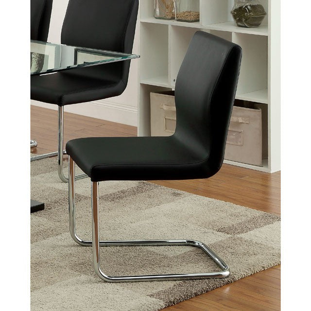 LODIA I Black/Silver Side Chair - U&U Home Budget Furniture (Carteret, NJ)