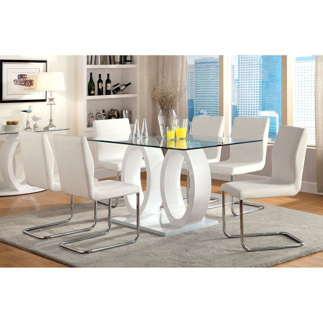 Lodia 7 Pc Dining Table Set - U&U Home Budget Furniture (Carteret, NJ)