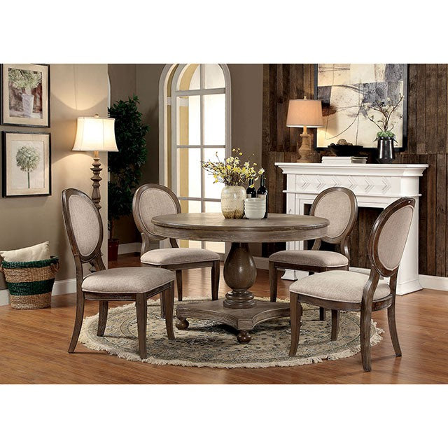 Kathryn 5 Pc Dining Table Set Rustic - U&U Home Budget Furniture (Carteret, NJ)