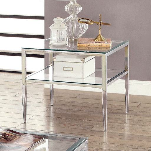 TANIKA Chrome End Table, Chrome - U&U Home Budget Furniture (Carteret, NJ)