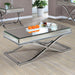 SUNDANCE Chrome Coffee Table, Chrome - U&U Home Budget Furniture (Carteret, NJ)