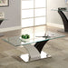 SLOANE White/Dark Gray/Chrome Coffee Table - U&U Home Budget Furniture (Carteret, NJ)