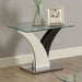 SLOANE White/Dark Gray/Chrome End Table - U&U Home Budget Furniture (Carteret, NJ)