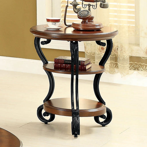 MAY Brown Cherry Side Table - U&U Home Budget Furniture (Carteret, NJ)