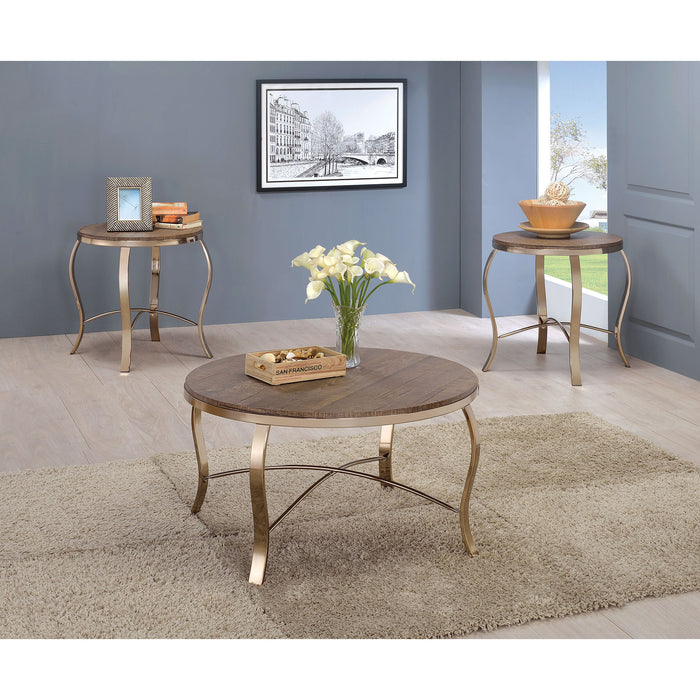 Wicklow 3 Pc. Table Set, Champagne - U&U Home Budget Furniture (Carteret, NJ)