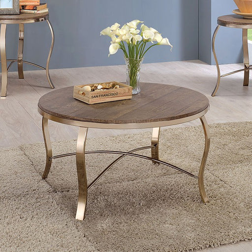 Wicklow 3 Pc. Table Set, Champagne - U&U Home Budget Furniture (Carteret, NJ)