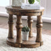 Mika Antique Oak End Table - U&U Home Budget Furniture (Carteret, NJ)