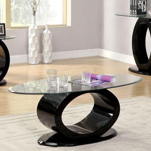 LODIA III Black Coffee Table, Black - U&U Home Budget Furniture (Carteret, NJ)