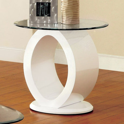LODIA III White End Table, White - U&U Home Budget Furniture (Carteret, NJ)