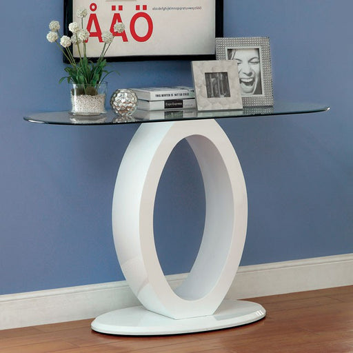 LODIA III White Sofa Table, White - U&U Home Budget Furniture (Carteret, NJ)