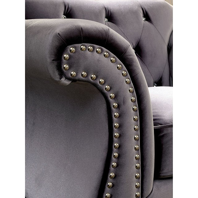 Jolanda Chair Blue & Grey - U&U Home Budget Furniture (Carteret, NJ)