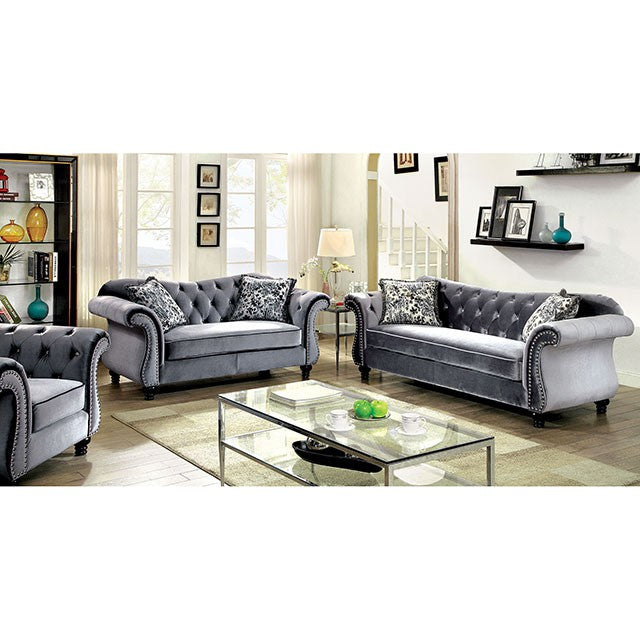Jolanda Chair Blue & Grey - U&U Home Budget Furniture (Carteret, NJ)