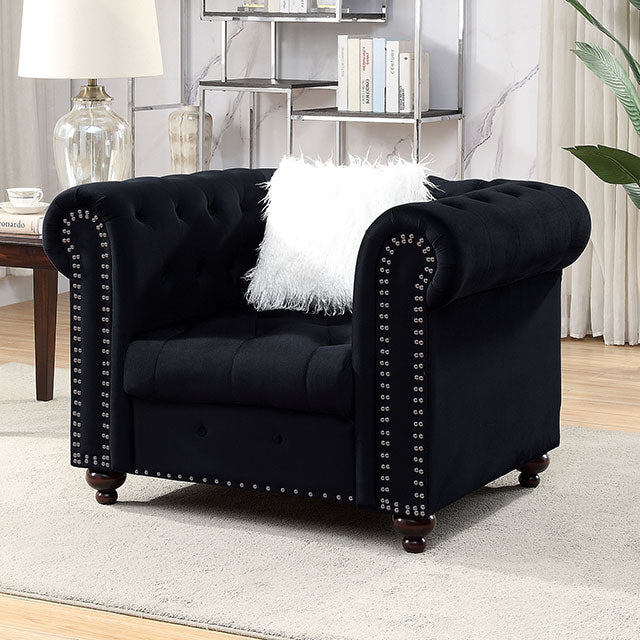 Giacomo Chair Black & Blue - U&U Home Budget Furniture (Carteret, NJ)