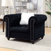 Giacomo Chair Black & Blue - U&U Home Budget Furniture (Carteret, NJ)