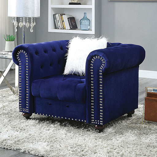 Giacomo Chair Black & Blue - U&U Home Budget Furniture (Carteret, NJ)