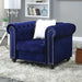 Giacomo Chair Black & Blue - U&U Home Budget Furniture (Carteret, NJ)