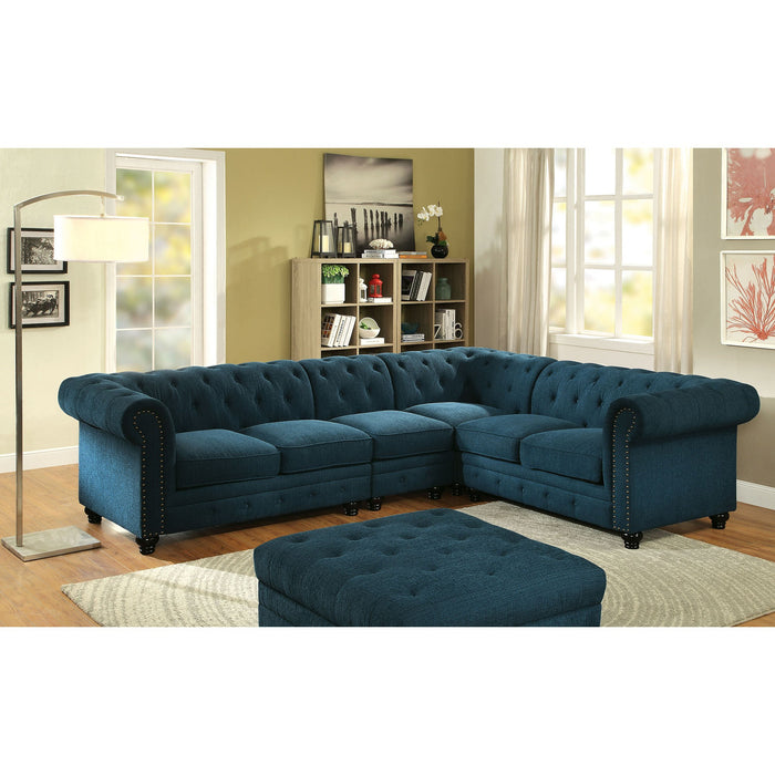 Stanford Armless Chair Teal - U&U Home Budget Furniture (Carteret, NJ)