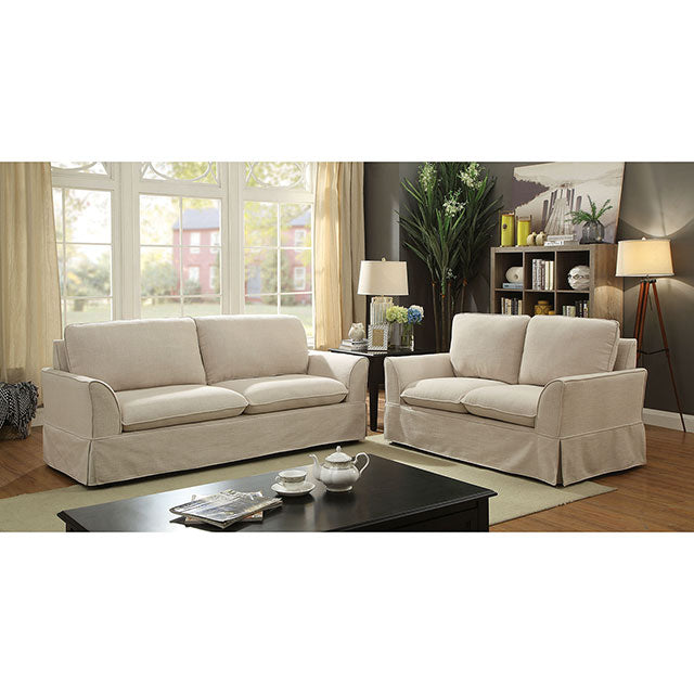 Maxine Love Seat Beige - U&U Home Budget Furniture (Carteret, NJ)