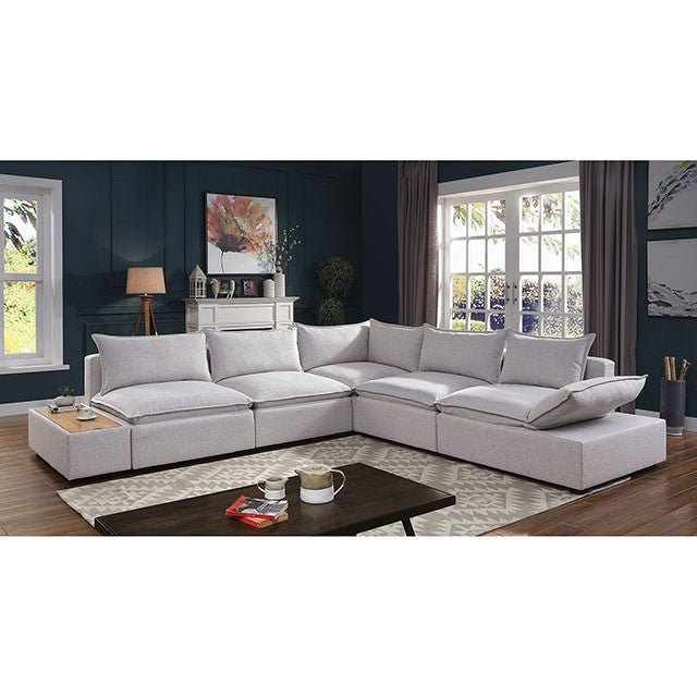 Arlene Sectional White - U&U Home Budget Furniture (Carteret, NJ)