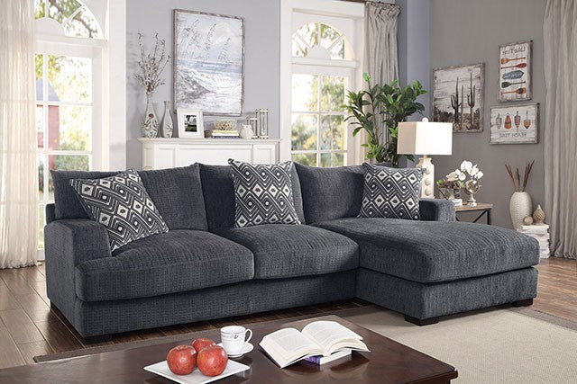 Kaylee L-Sectional w/ Right Chaise - U&U Home Budget Furniture (Carteret, NJ)