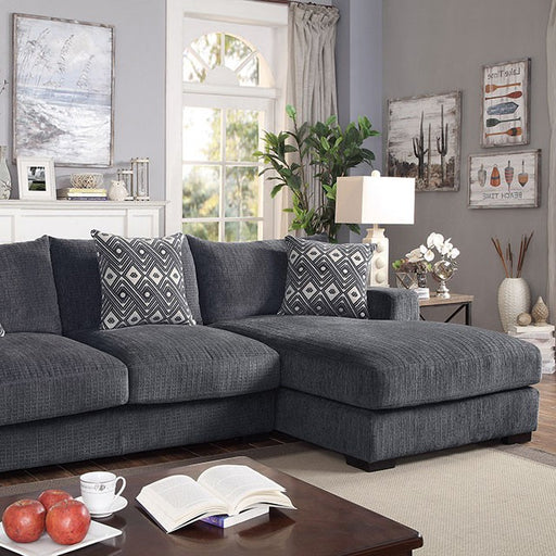 Kaylee L-Sectional w/ Right Chaise - U&U Home Budget Furniture (Carteret, NJ)