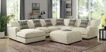 Kaylee U-Sectional w/ Left Chaise + Ottoman Beige - U&U Home Budget Furniture (Carteret, NJ)