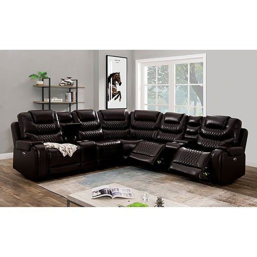 Mariah Power Sectional Brown - U&U Home Budget Furniture (Carteret, NJ)