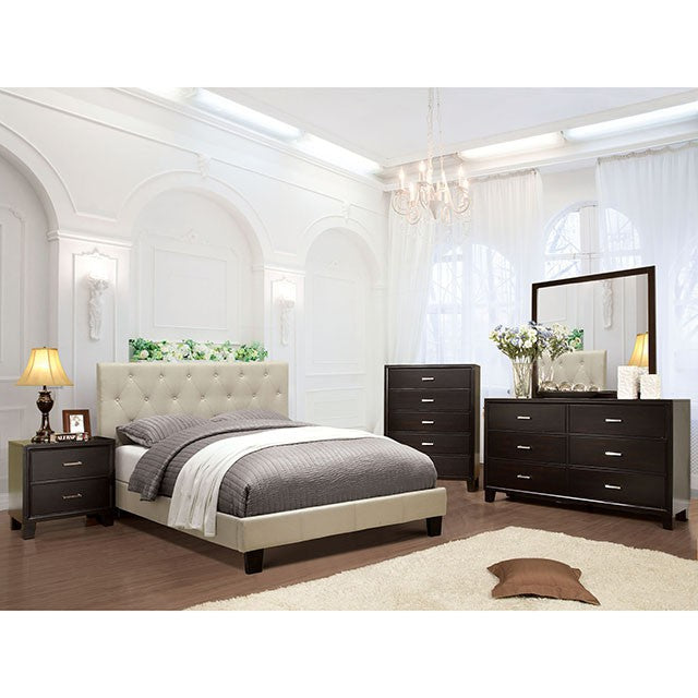 Leeroy Bed Ivory & Brown - U&U Home Budget Furniture (Carteret, NJ)