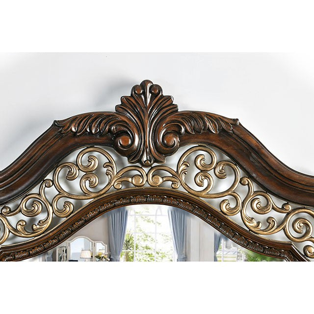 Menodora Brown Cherry Cal.King, E.King, Queen Bed - U&U Home Budget Furniture (Carteret, NJ)