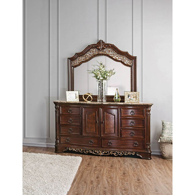 Menodora Brown Cherry Dresser - U&U Home Budget Furniture (Carteret, NJ)