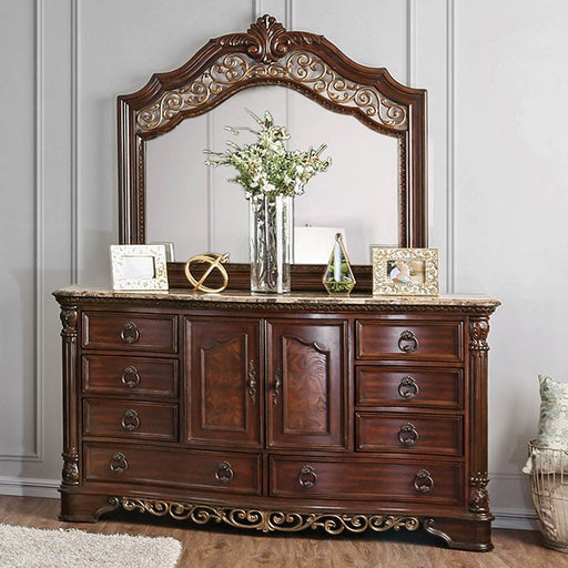 Menodora Brown Cherry Dresser - U&U Home Budget Furniture (Carteret, NJ)