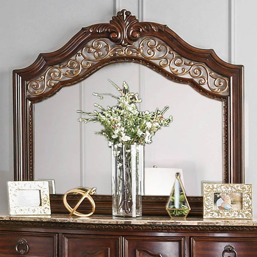 Menodora Brown Cherry Mirror - U&U Home Budget Furniture (Carteret, NJ)