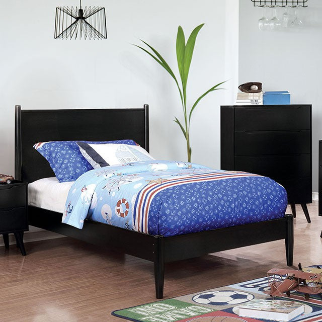 Lennart Bed Oak, Black, Gray, & White - U&U Home Budget Furniture (Carteret, NJ)