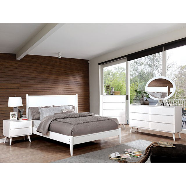 Lennart Bed Oak, Black, Gray, & White - U&U Home Budget Furniture (Carteret, NJ)
