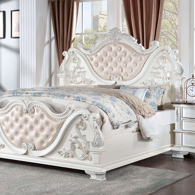 Esparanza Bed Cherry & White - U&U Home Budget Furniture (Carteret, NJ)