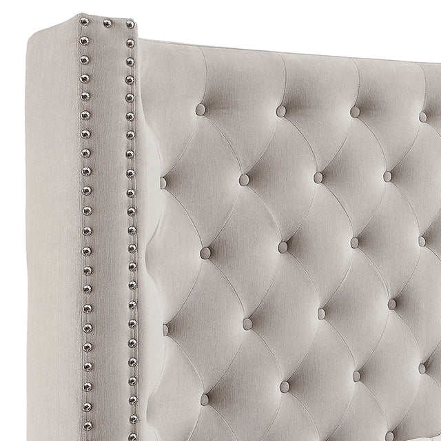 Rosabelle Bed Black, Grey, & Ivory - U&U Home Budget Furniture (Carteret, NJ)